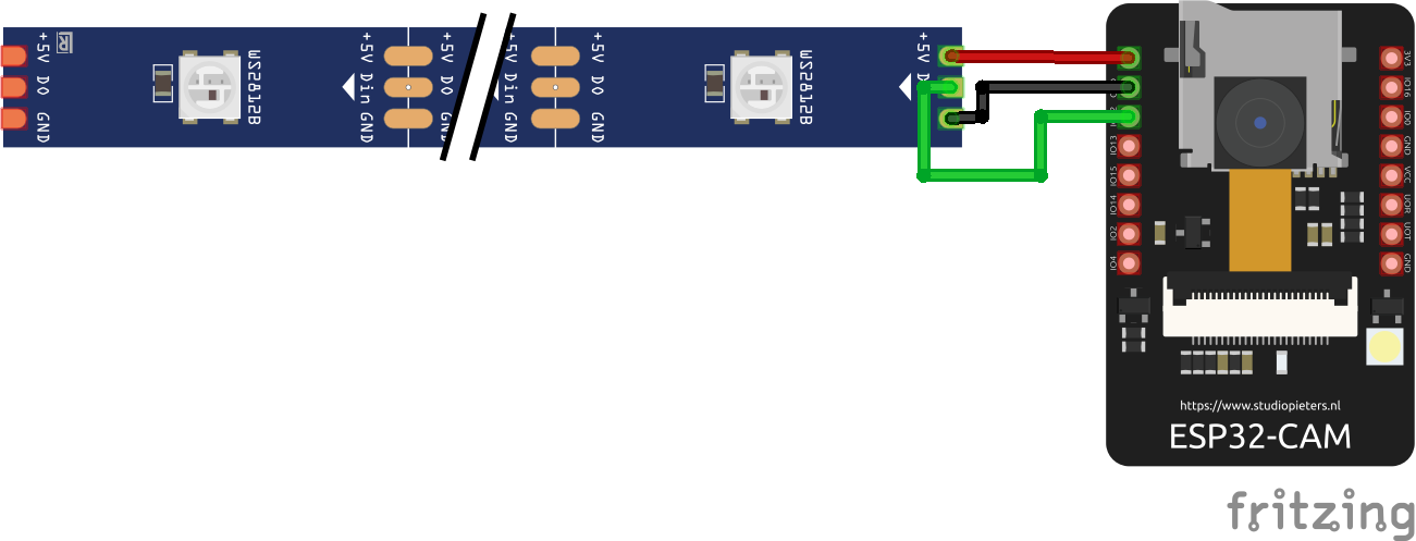 ESP32-CAM WS2812B wiring